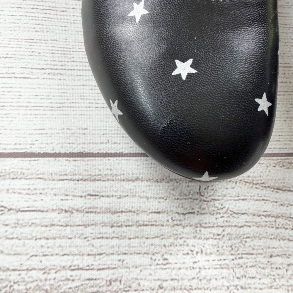 Gap Kids Girl Ballet Flats Black Silver Star Print Slip On Dress Shoes 1 Kid - Picture 5 of 5